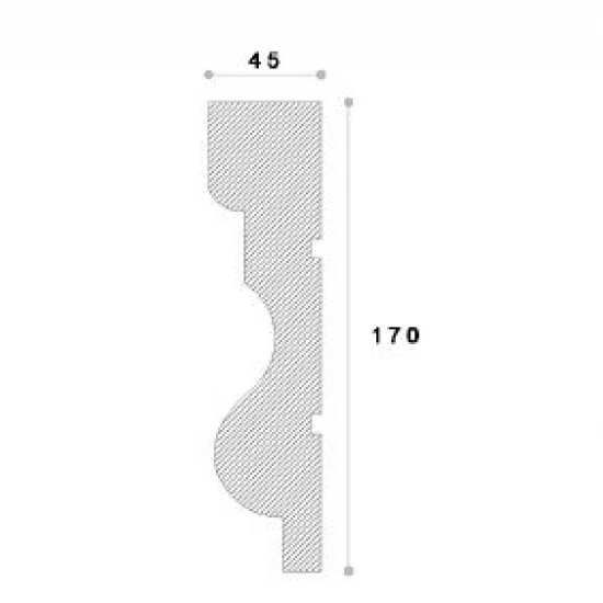 Cornisa decorativa exterior din polistiren NC101 170 x 45 x 2000 mm