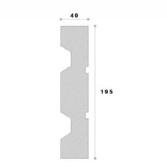 Cornisa decorativa exterior din polistiren NC102 195 x 40 x 2000 mm