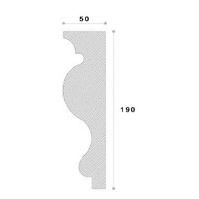 Cornisa decorativa exterior din polistiren NC103 190 x 50 x 2000 mm