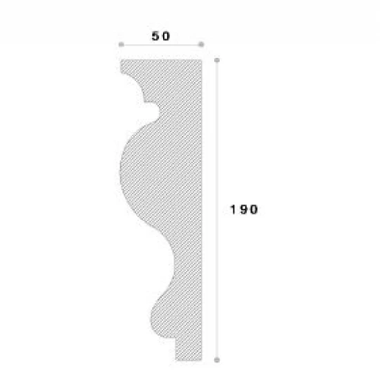 Cornisa decorativa exterior din polistiren NC103 190 x 50 x 2000 mm