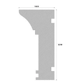 Cornisa decorativa exterior din polistiren NC105 320 x 160 x 2000 mm