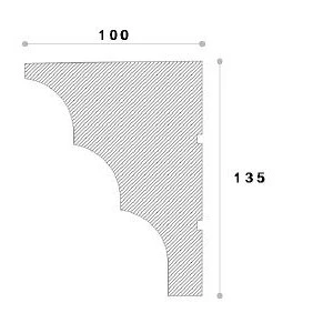 Cornisa decorativa exterior din polistiren NC109 135 x 100 x 2000 mm