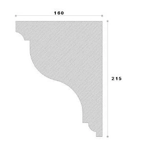 Cornisa decorativa exterior din polistiren NC111 215 x 160 x 2000 mm