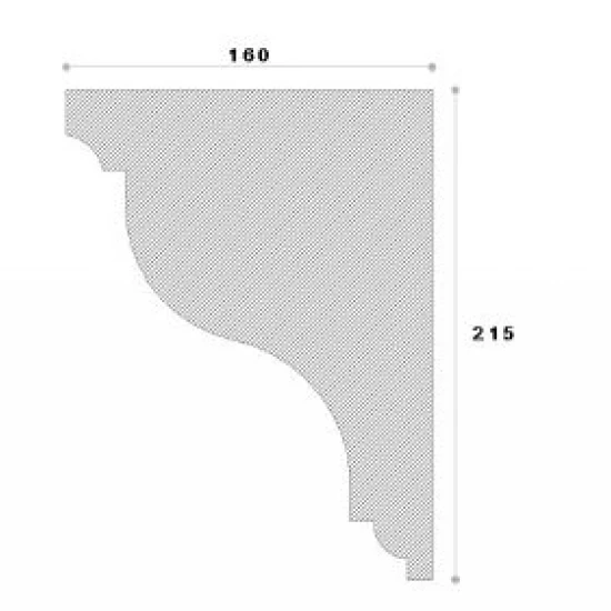Cornisa decorativa exterior din polistiren NC111 215 x 160 x 2000 mm