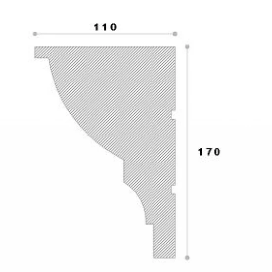 Cornisa decorativa exterior din polistiren NC113 170 x 110 x 2000 mm