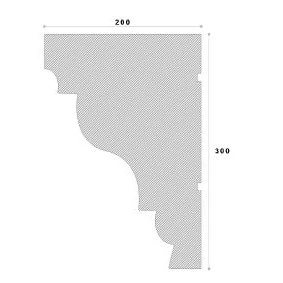Cornisa decorativa exterior din polistiren NC116 300 x 200 x 2000 mm