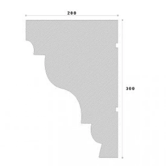 Cornisa decorativa exterior din polistiren NC116 300 x 200 x 2000 mm