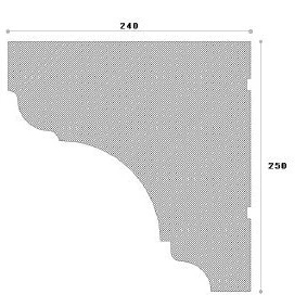 Cornisa decorativa exterior din polistiren NC117 250 x 240 x 2000 mm