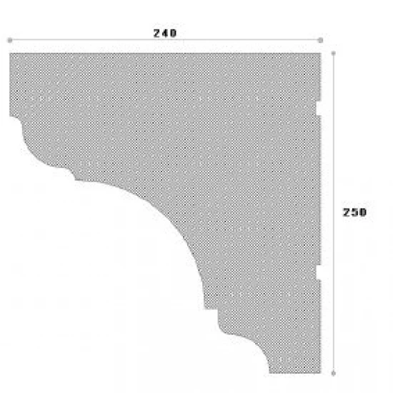 Cornisa decorativa exterior din polistiren NC117 250 x 240 x 2000 mm