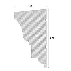 Cornisa decorativa exterior din polistiren NC118 275 x 150 x 2000 mm