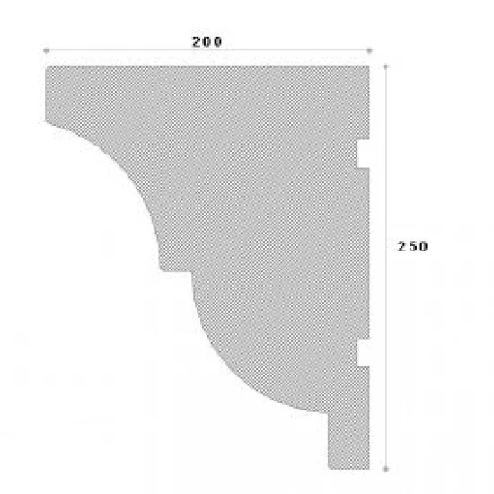 Cornisa decorativa exterior din polistiren NC121 250 x 200 x 2000 mm
