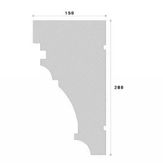 Cornisa decorativa exterior din polistiren NC137 280 x 150 x 2000 mm
