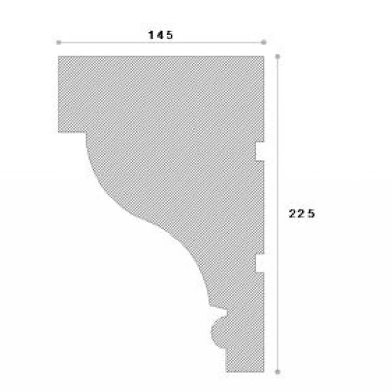 Cornisa decorativa exterior din polistiren NC140 225 x 145 x 2000 mm