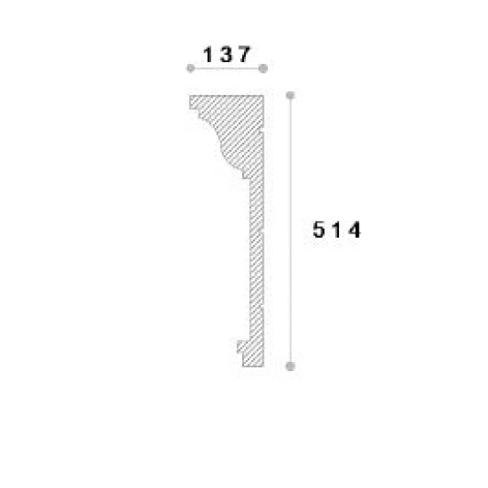 Cornisa decorativa exterior din polistiren NC142 515 x 140 x 2000 mm