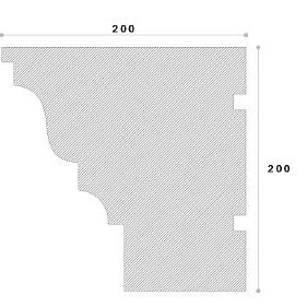 Cornisa decorativa exterior din polistiren NC145 200 x 200 x 2000 mm