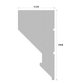 Cornisa decorativa exterior din polistiren NC149 290 x 150 x 2000 mm