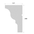Cornisa decorativa exterior din polistiren NC158 200 x 127 x 2000 mm