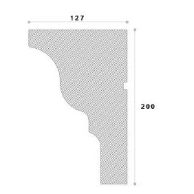 Cornisa decorativa exterior din polistiren NC158 200 x 127 x 2000 mm