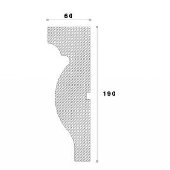 Cornisa decorativa exterior din polistiren NC160 190 x 60 x 2000 mm