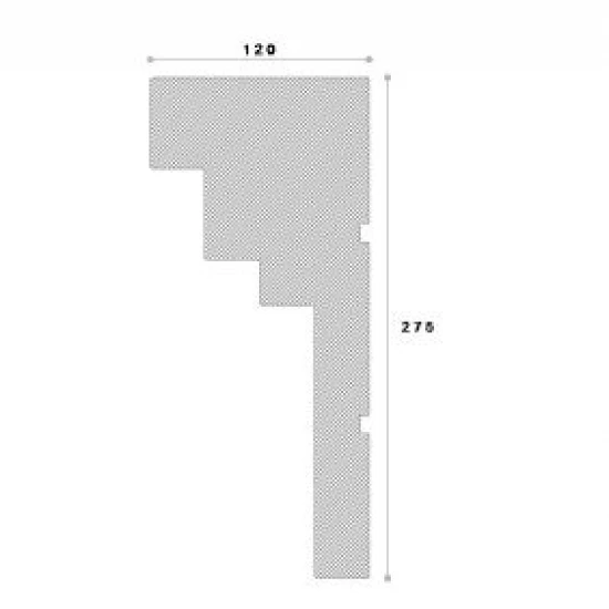 Cornisa decorativa exterior din polistiren NC165 275 x 120 x 2000 mm