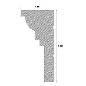 Cornisa decorativa exterior din polistiren NC167 300 x 140 x 2000 mm