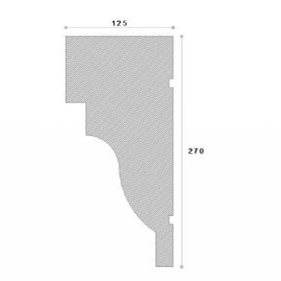 Cornisa decorativa exterior din polistiren NC169 270 x 125 x 2000 mm