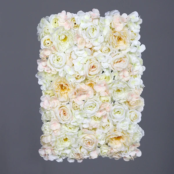 Panou perete flori artificiale crem 65x40 cm