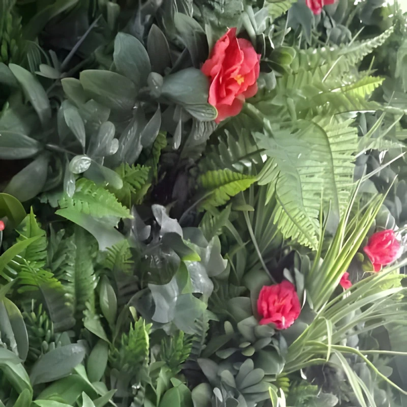 Perete verde artificial Dianthus GW6121 - 100 x 100 cm