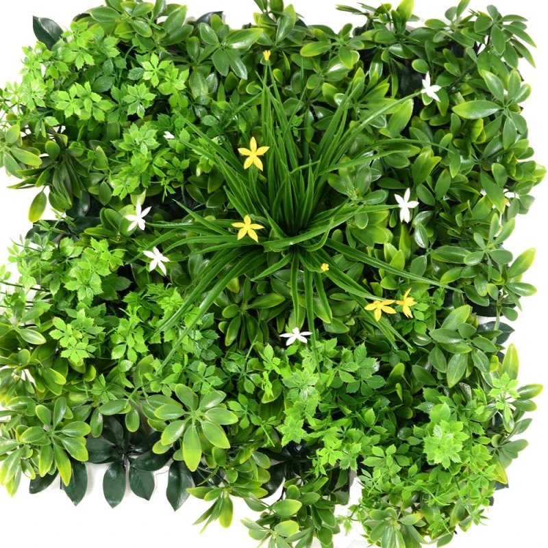 Perete verde artificial verde-galben 50 x 50 cm