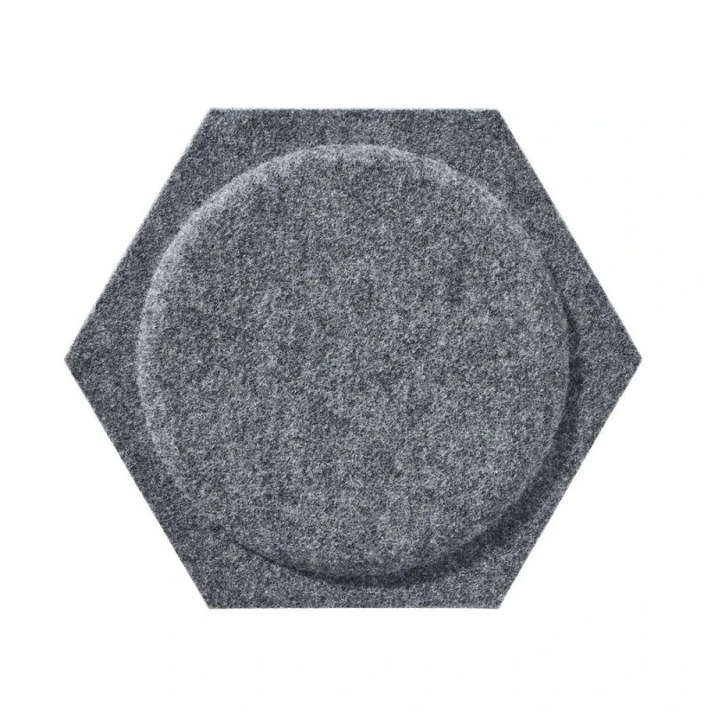 Panou acustic decorativ hexagon cerc fetru 300x259 mm