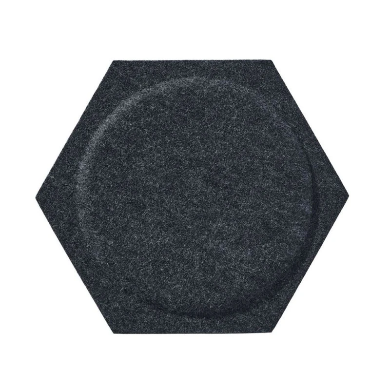 Panou acustic decorativ hexagon cerc fetru 300x259 mm