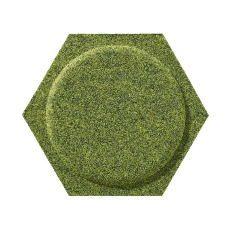 Panou acustic decorativ hexagon cerc fetru 300x259 mm
