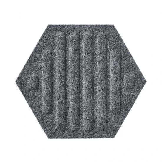 Panou acustic decorativ hexagon dungi fetru 300x259 mm