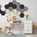 Panou acustic decorativ hexagon fagure fetru 300x259 mm