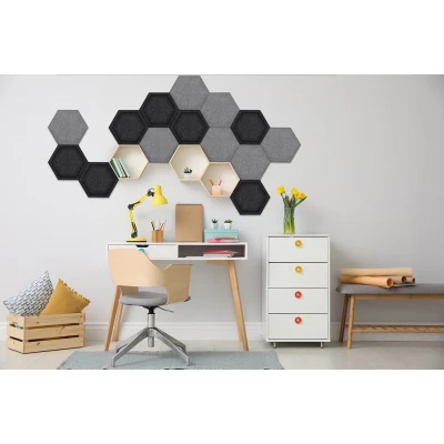 Panou acustic decorativ hexagon fagure fetru 300x259 mm Premier Decor