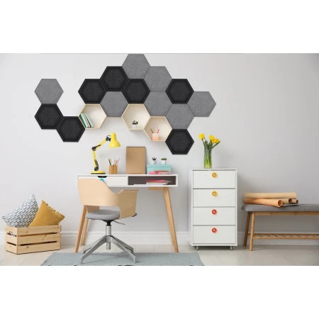 Panou acustic decorativ hexagon fagure fetru 300x259 mm Premier Decor