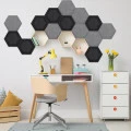 Panou acustic decorativ hexagon fagure fetru 300x259 mm