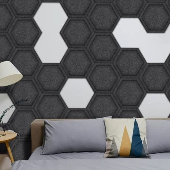 Panou acustic decorativ hexagon fagure fetru 300x259 mm Panou acustic decorativ hexagon fagure fetru 300x259 mm