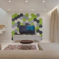 Panou acustic decorativ hexagon simplu fetru 300x259 mm