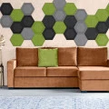 Panou acustic decorativ hexagon fagure fetru 300x259 mm