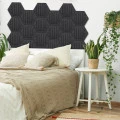 Panou acustic decorativ hexagon dungi fetru 300x259 mm