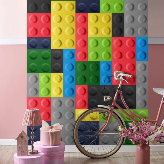 Panou acustic decorativ dreptunghi "Lego" fetru 600x300 mm