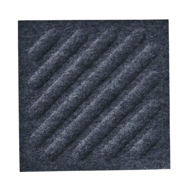 Panou acustic decorativ patrat dungi oblice fetru 300x300 mm