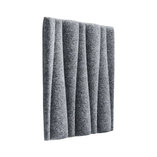 Panou acustic decorativ patrat valuri fetru 300x300 mm