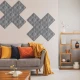 Panou acustic decorativ patrat buline fetru 300x300 mm