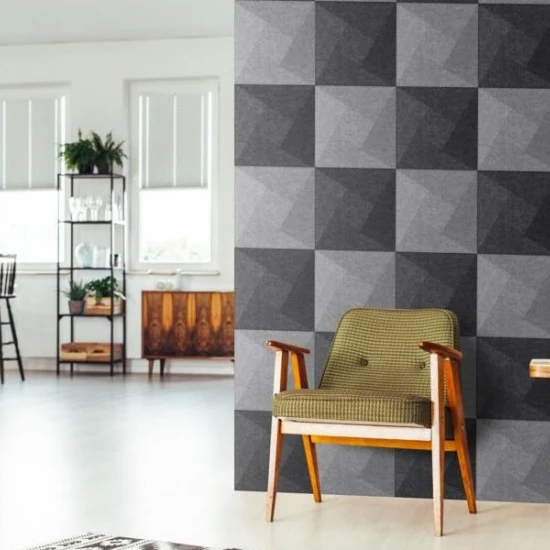 Panou acustic decorativ patrat spirala fetru 300x300 mm