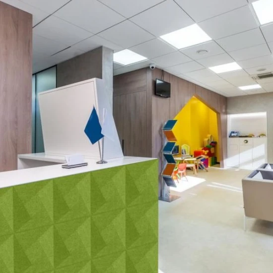 Panou acustic decorativ patrat spirala fetru 300x300 mm