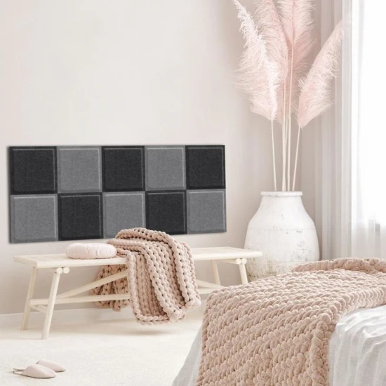 Panou acustic decorativ patrat relief fetru 300x300 mm