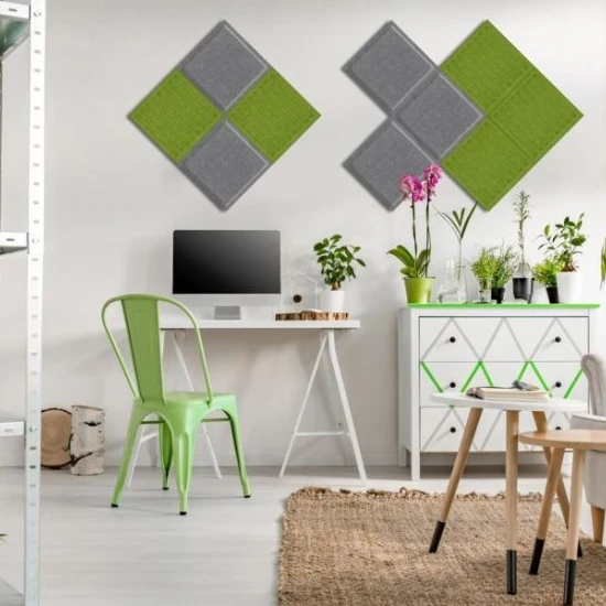 Panou acustic decorativ patrat relief fetru 300x300 mm