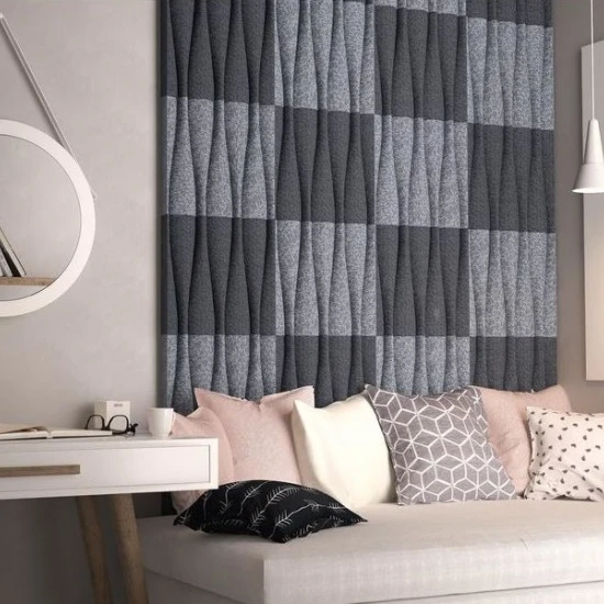 Panou acustic decorativ patrat valuri fetru 300x300 mm